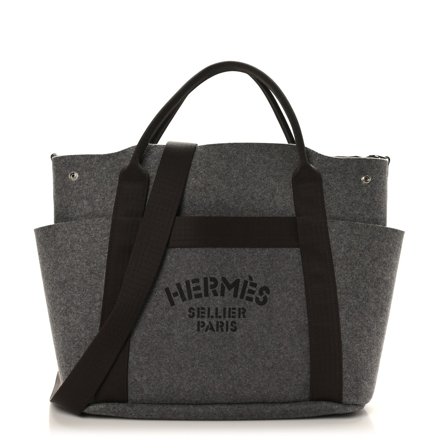 Hermes Felt Sac De Pansage Groom Bag Acier 1 of 8