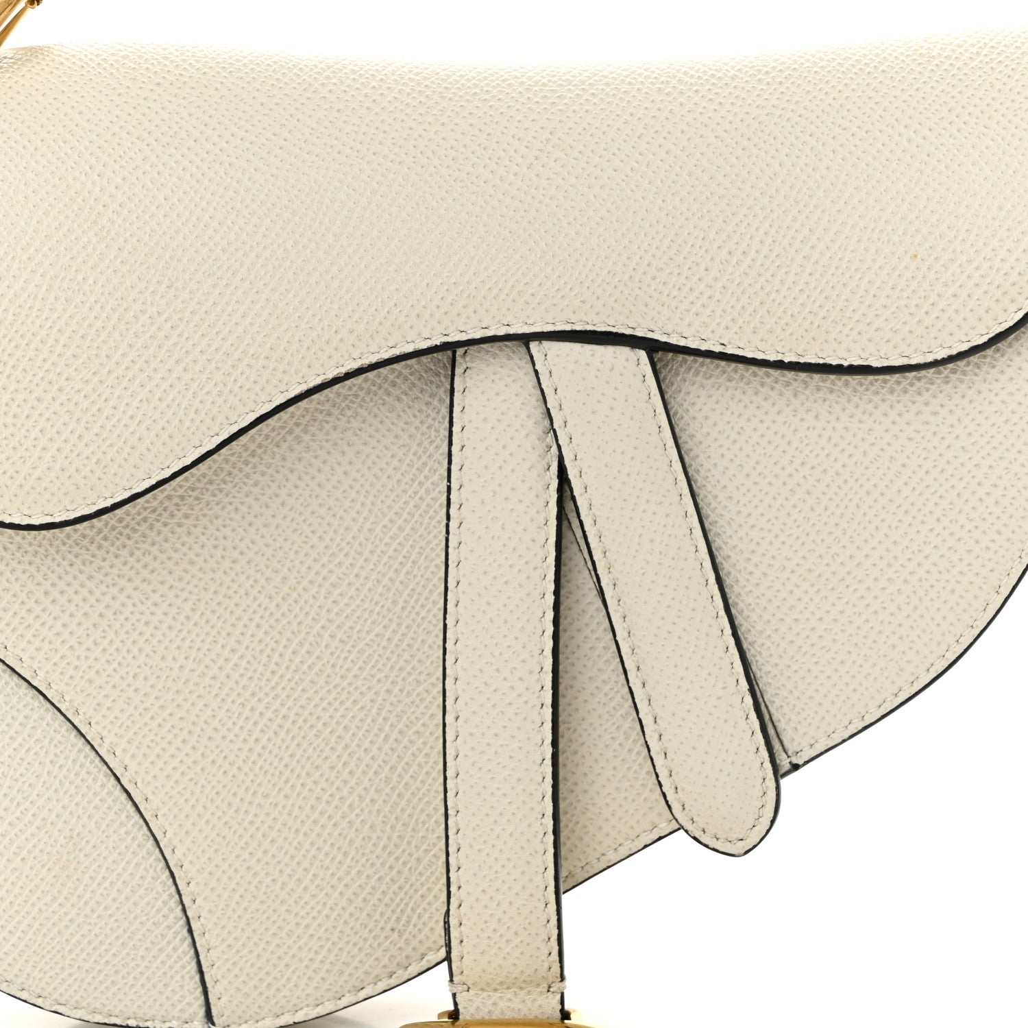 Christian Dior Grained Calfskin Mini Saddle Bag White 8 of 12
