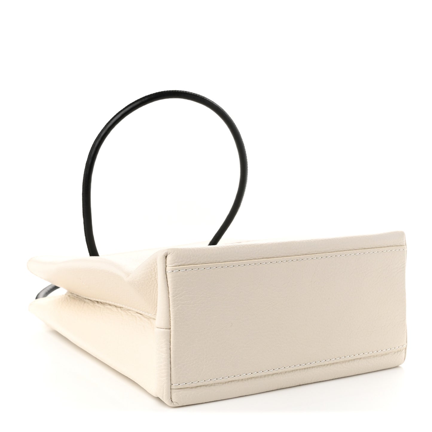 Calfskin Logo XXS Shopping Tote White