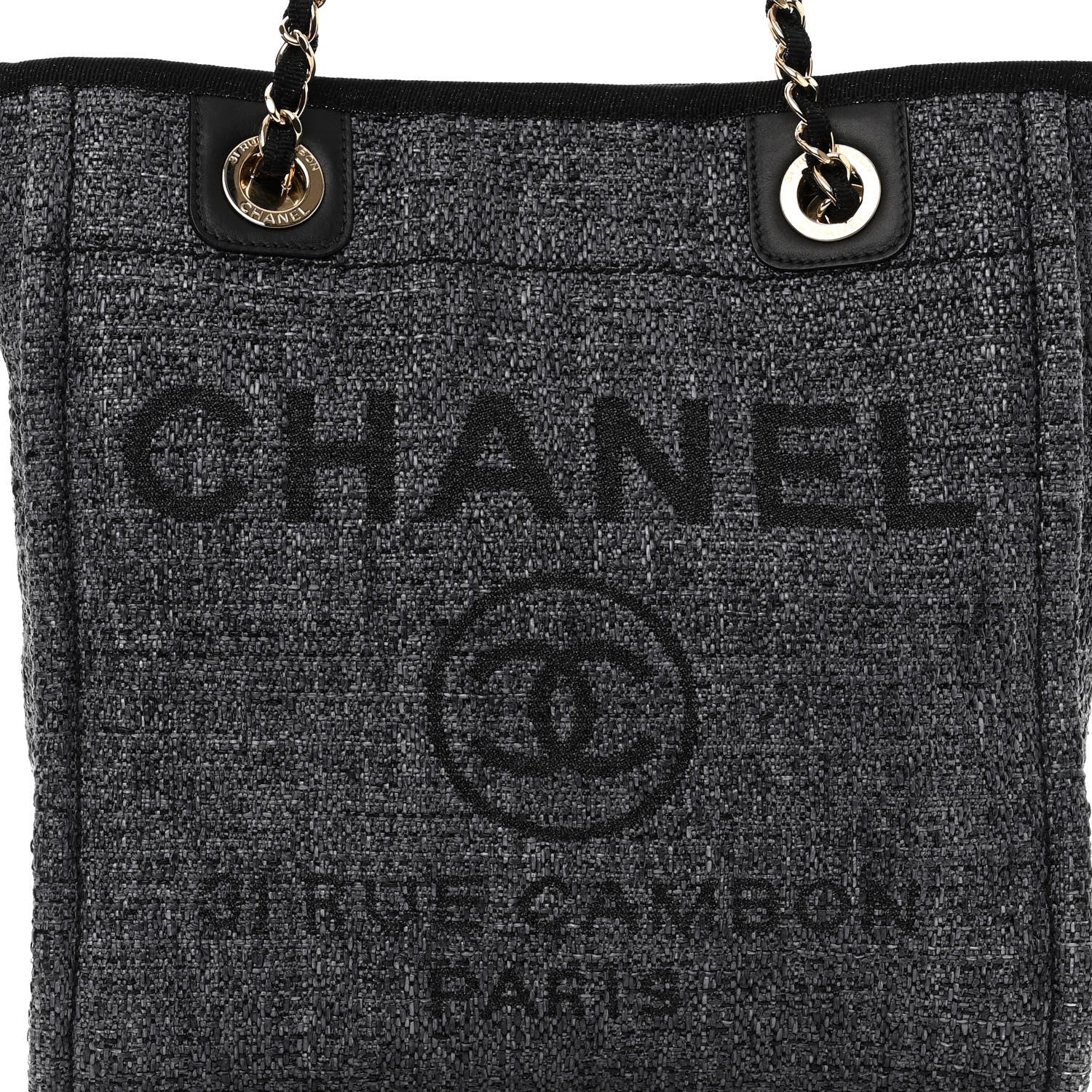 Chanel Mixed Fibers Mini Deauville Tote Black 8 of 10