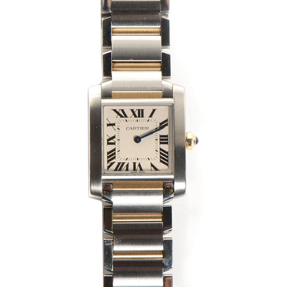 Cartier Stainless Steel 18K Yellow Gold 25mm Tank Francaise Quartz Watch 1 of 9
