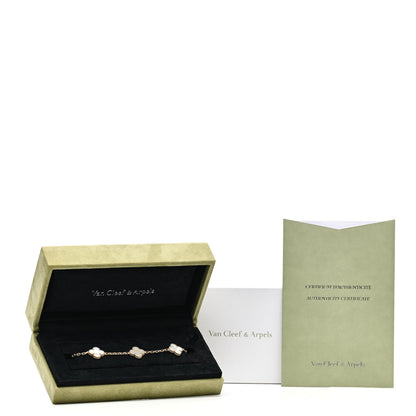 Van Cleef & Arpels 18K Yellow Gold Mother of Pearl 5 Motifs Vintage Alhambra Bracelet 6 of 6