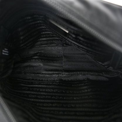Prada Tessuto Saffiano Pocket Double Zip Shoulder Bag Black 5 of 10