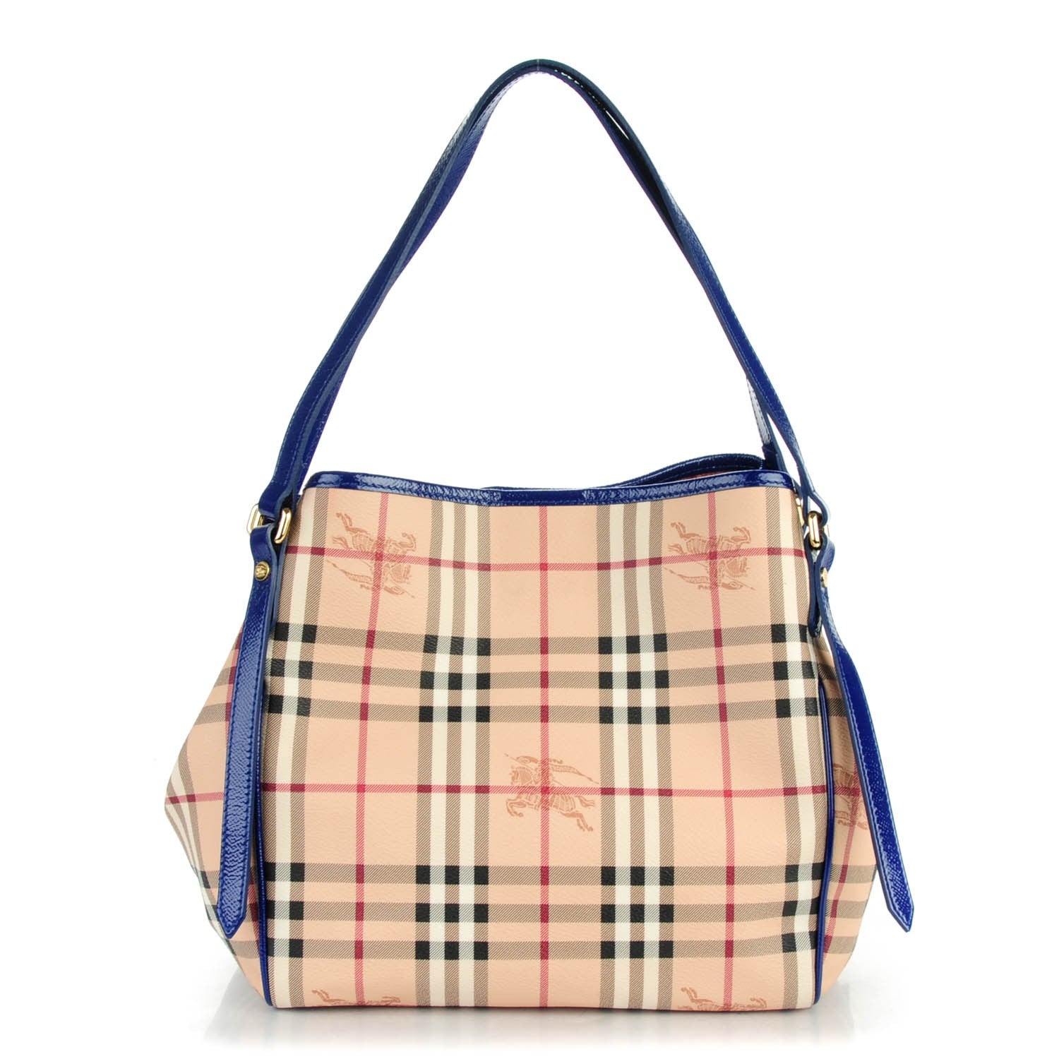 Burberry Haymarket Check Small Canterbury Tote Brilliant Blue 1 of 7
