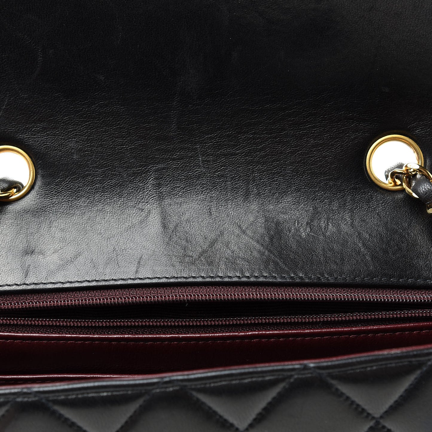 Lambskin Quilted Small Single Flap Brown