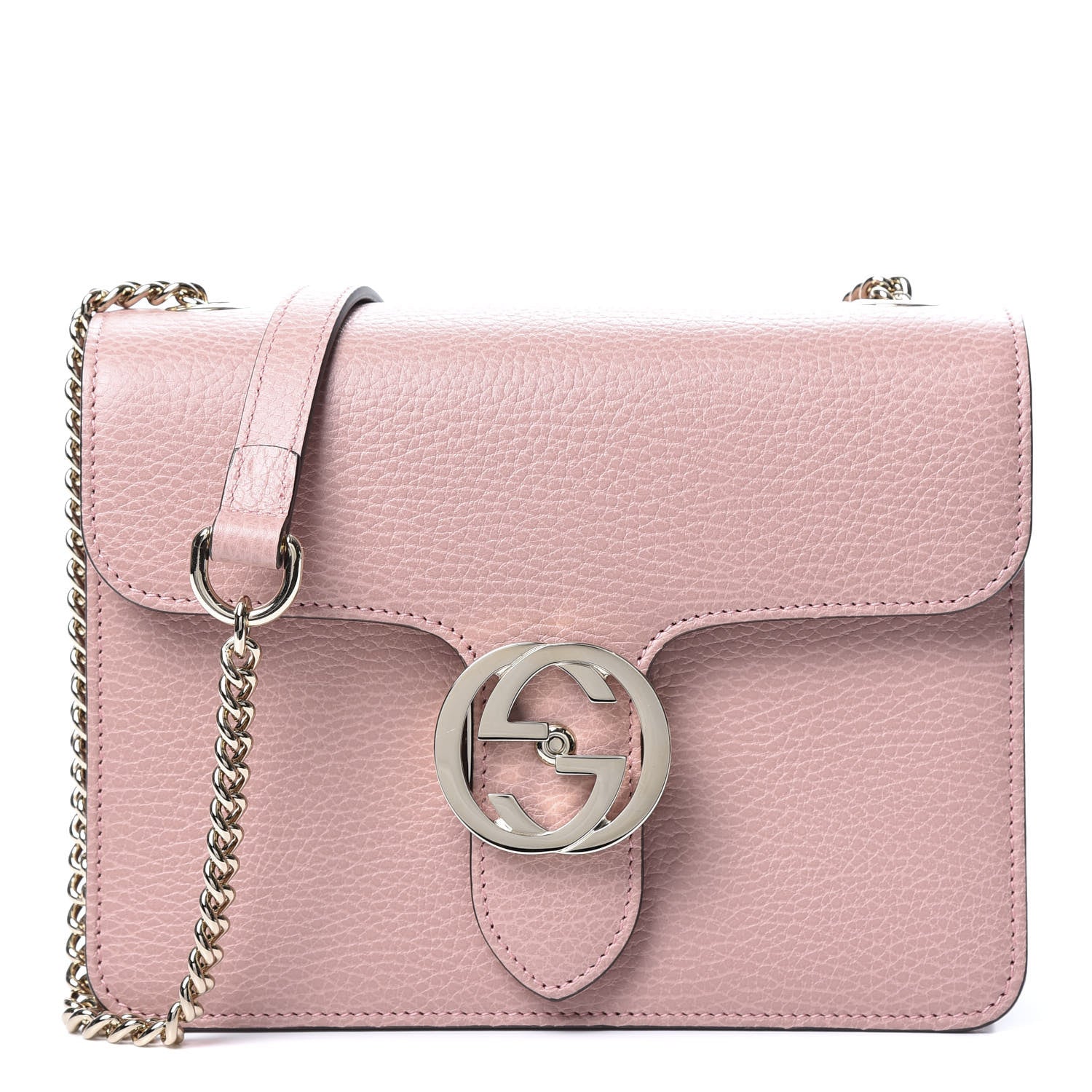 Gucci Dollar Calfskin Small Interlocking G Shoulder Bag Soft Pink 1 of 9