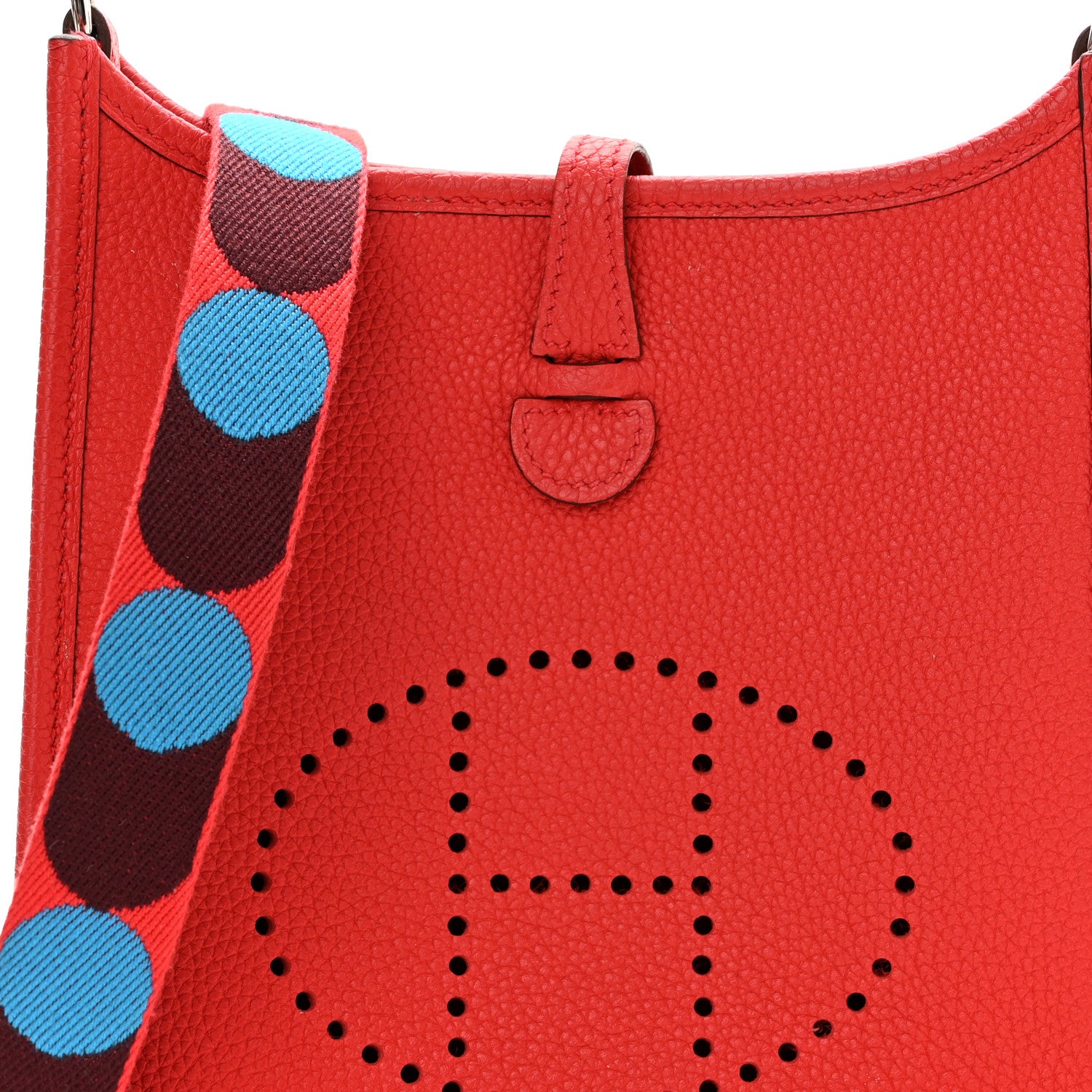 Hermes Taurillon Maurice Flipperball Sangle Evelyne TPM Rouge De Coeur Bleu Frida 8 of 12