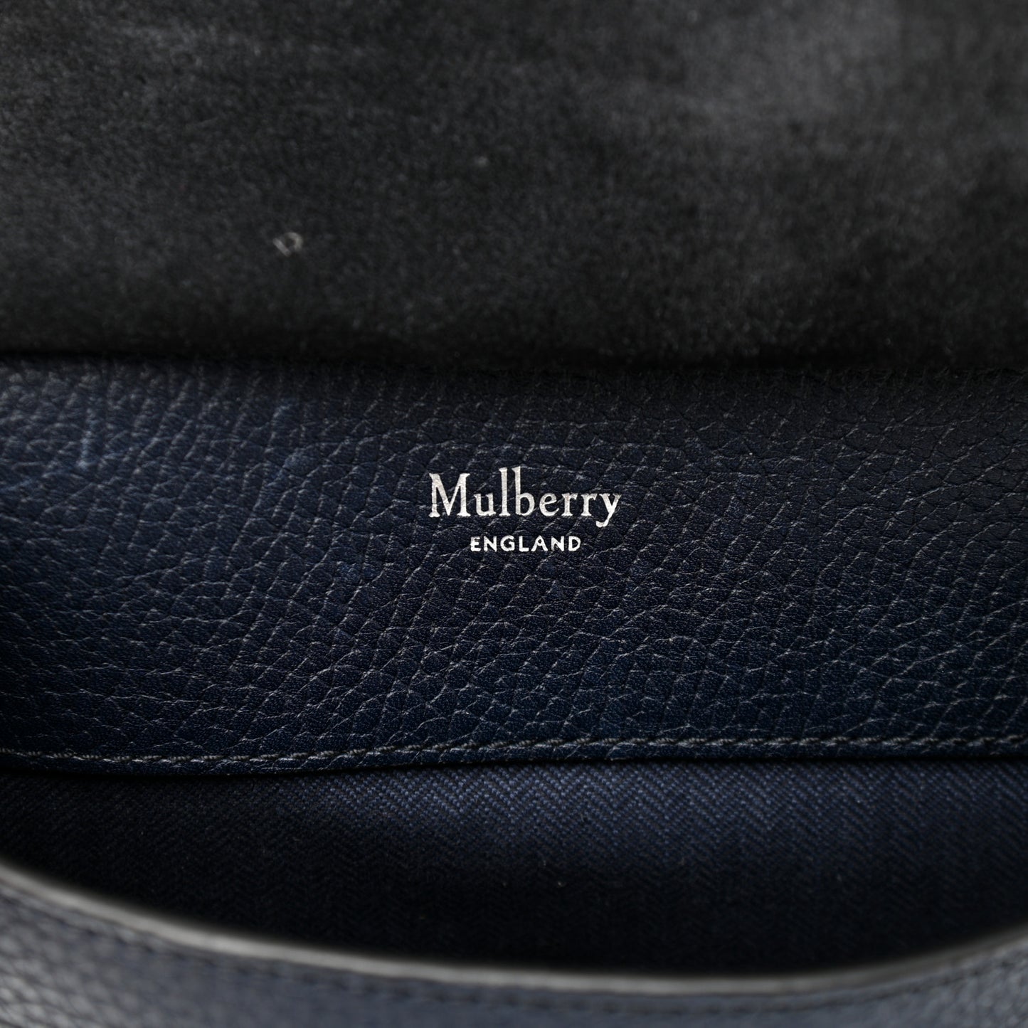 Natural Grain Calfskin Racing Stripe Antony Messenger Crossbody Midnight Blue
