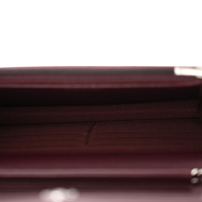 Chanel Lambskin Quilted Enamel CC Wallet On Chain WOC Burgundy 5 of 13