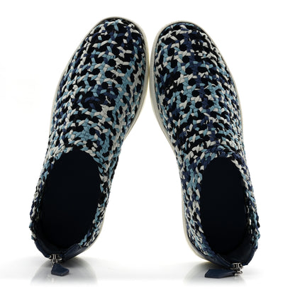 Hermes Silk Nappa Woven Festival Des Amazones Oxygene Sneakers 36.5 Multicolor Bleu Ciel 2 of 12