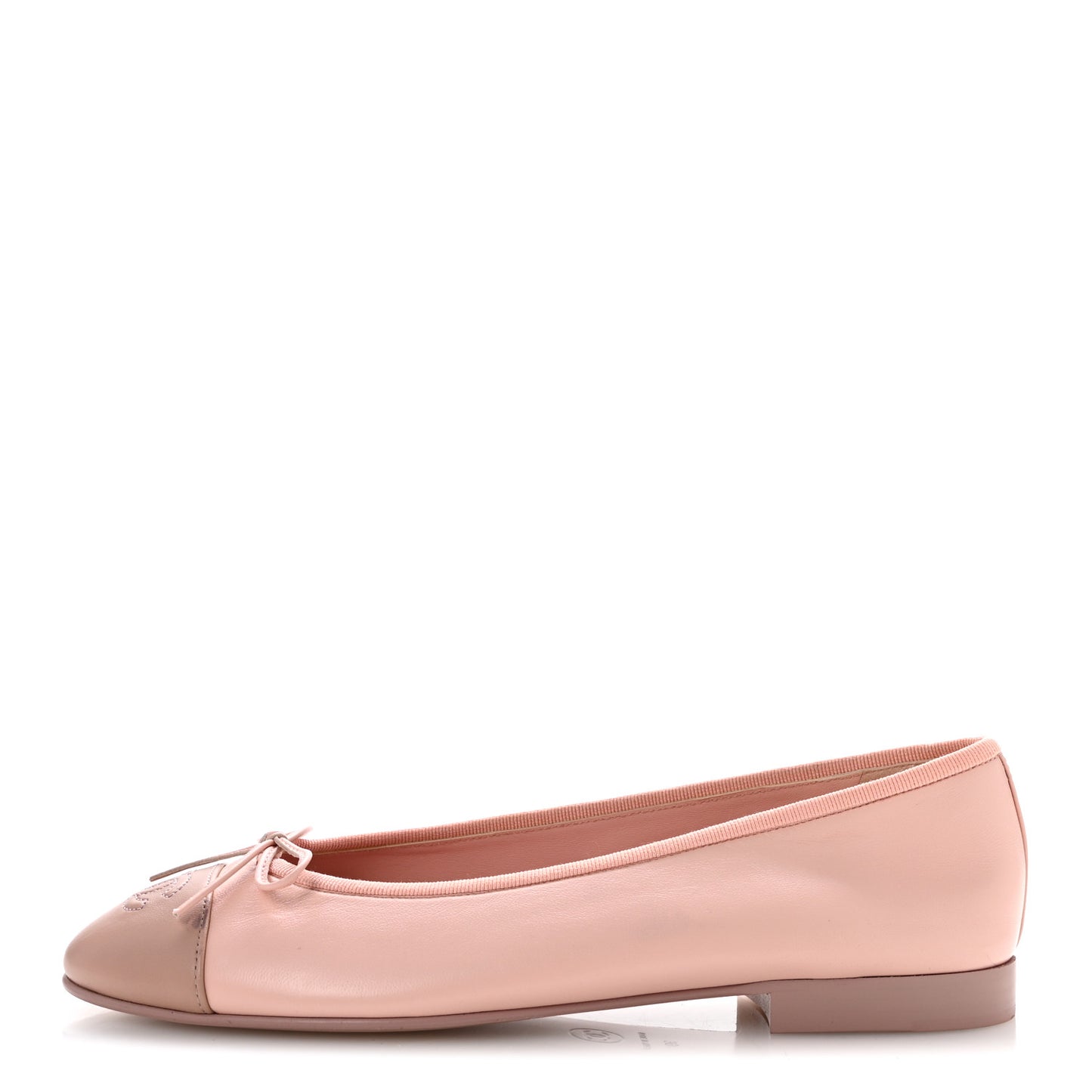 Lambskin Cap Toe CC Ballerina Flats 39 Light Pink Dark Pink