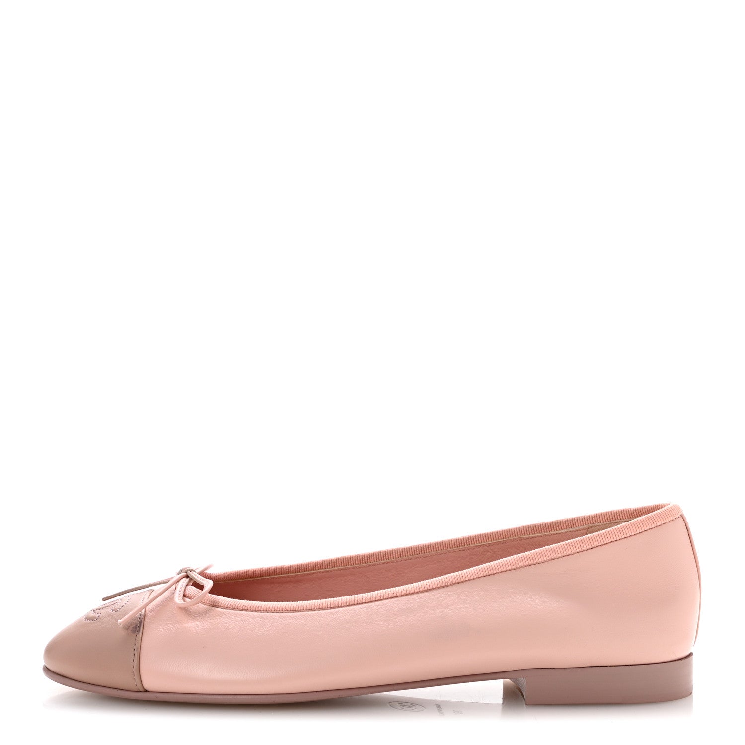 Chanel Lambskin Cap Toe CC Ballerina Flats 39 Light Pink Dark Pink 1 of 10