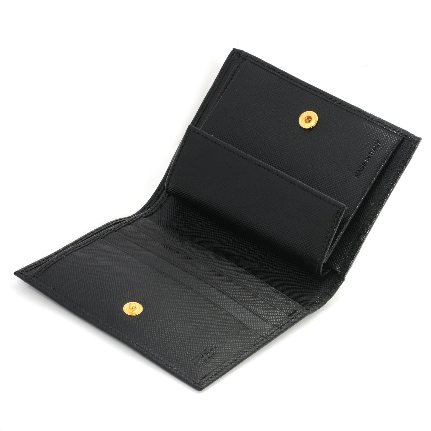 Saffiano Metal Bi-Fold Wallet Nero Black
