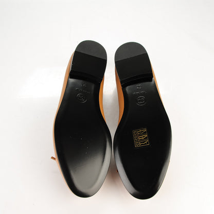 Chanel Patent Goatskin Cap Toe Ballerina Flats 36 Camel 5 of 8