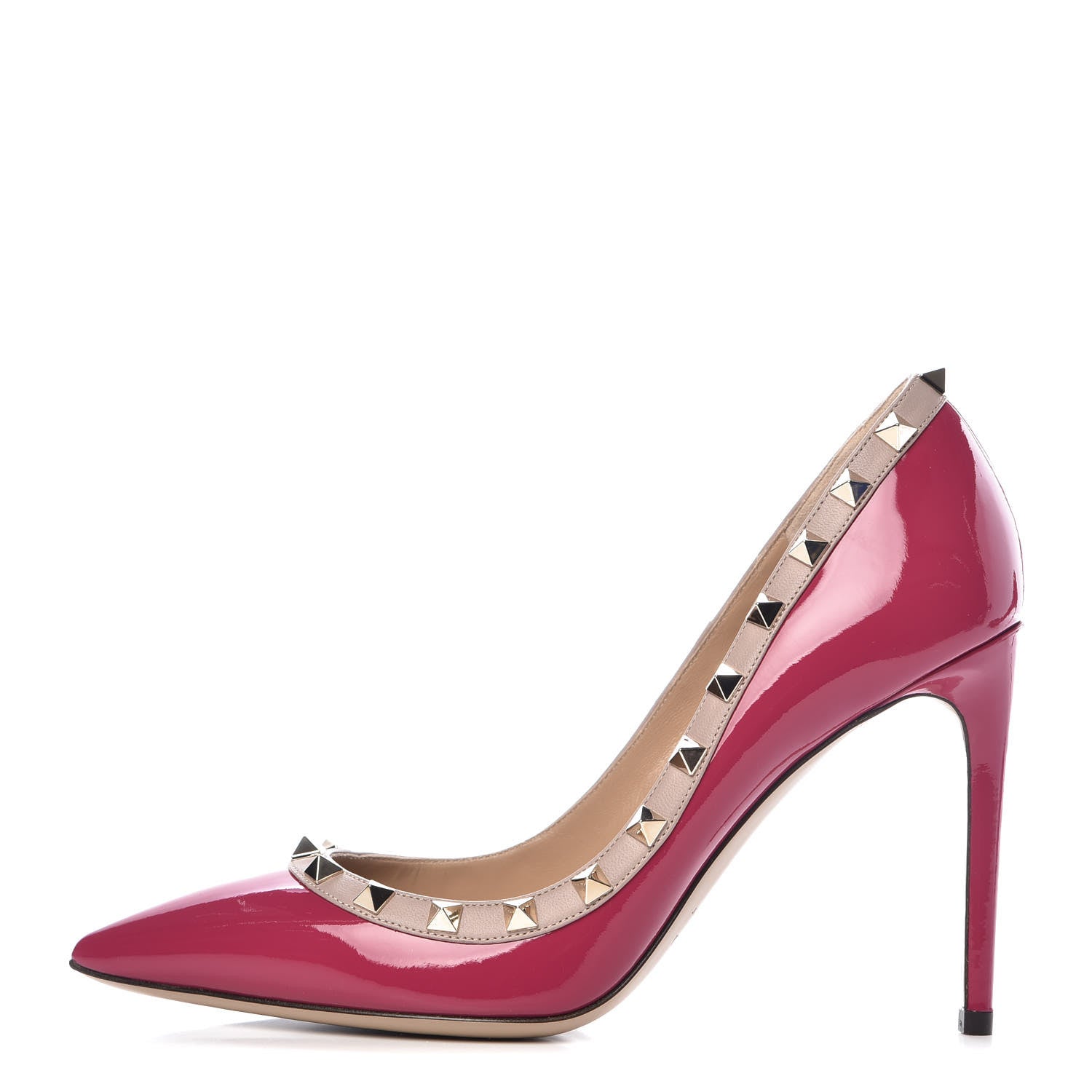 Valentino Garavani Patent Rockstud 100mm Pumps 38 Deep Cyclamin Poudre 1 of 9