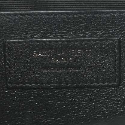 Saint Laurent Grain De Poudre Textured Mixed Matelasse Triquilt Medium Monogram Monochrome Satchel Black 7 of 12