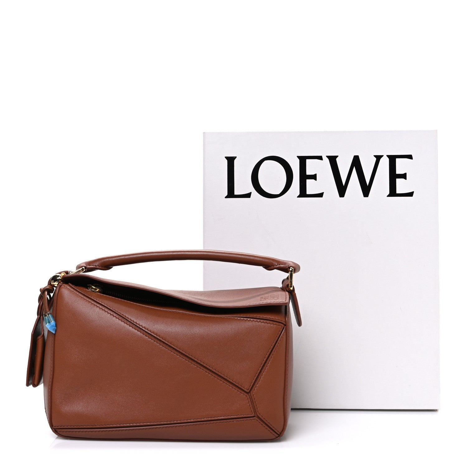 【LOEWE証明書付き】レザーパズルクラッチバッグ(ブラウン) Loewe Nappa Lambskin Small Featherlight Puzzle Bag Pecan 1833789