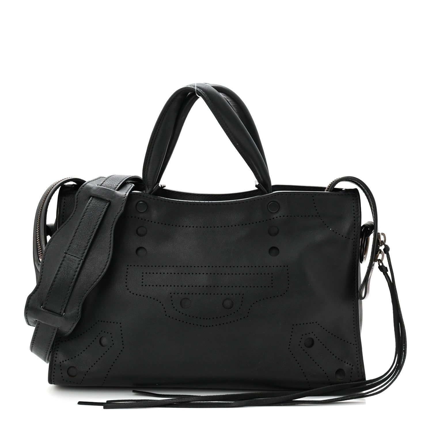 Balenciaga Veau Soyeux Perforated Blackout Hardware S City Black 1 of 10