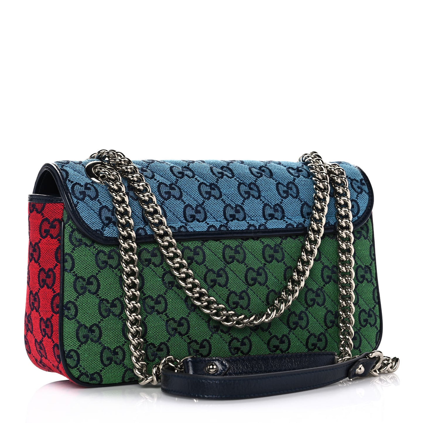 Monogram Multicolor Matelasse Diagonal Small GG Marmont Shoulder Bag Light Blue Pink Blue Green Red