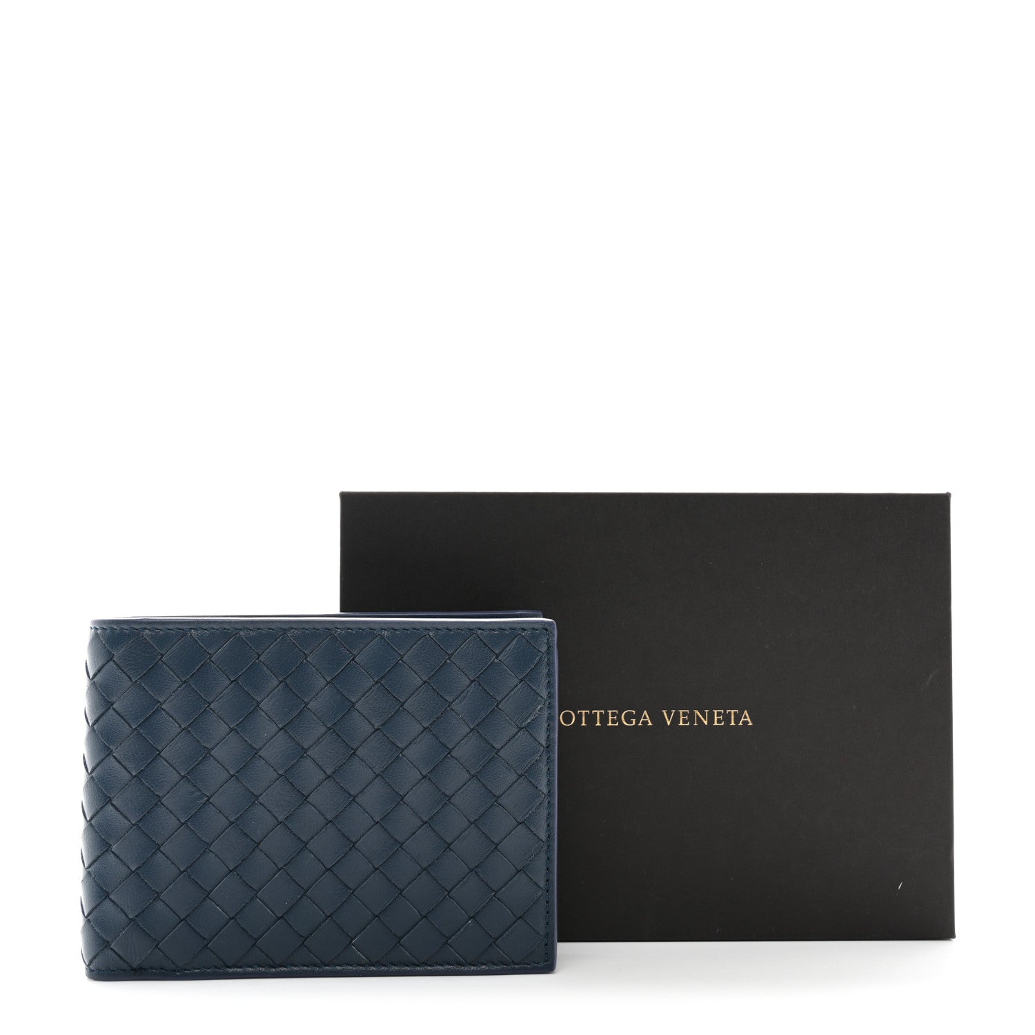 Bottega Veneta Nappa Intrecciato Bi-Fold Wallet Denim 8 of 8