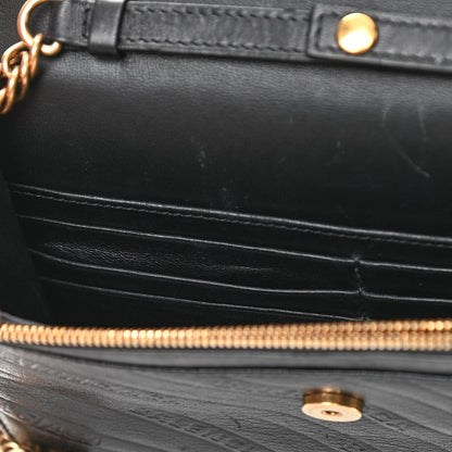 Balenciaga Shiny Goatskin Logo Embossed BB Wallet On Chain Black 12 of 15