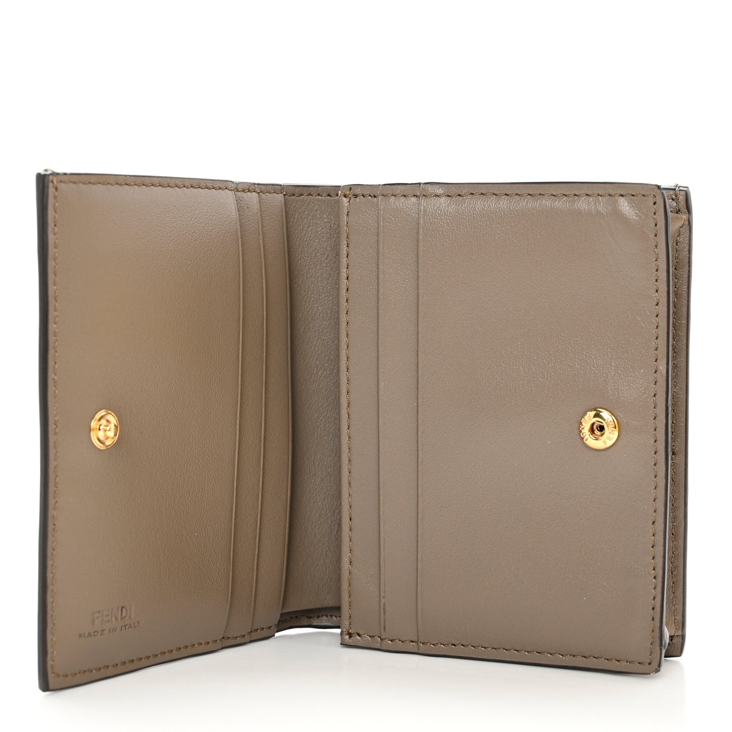 Vitello King Tamponato Logo Embossed Wallet Tortora