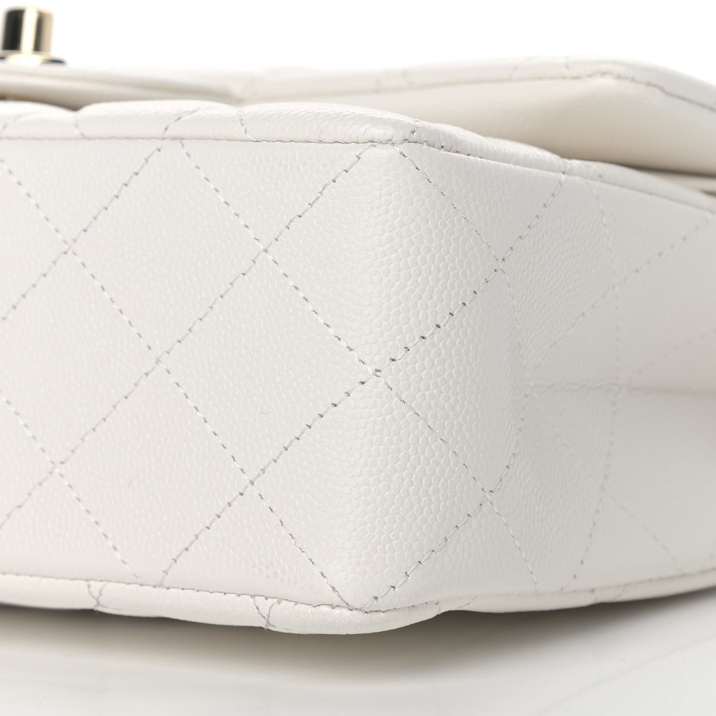 Caviar Quilted Small Double Flap White