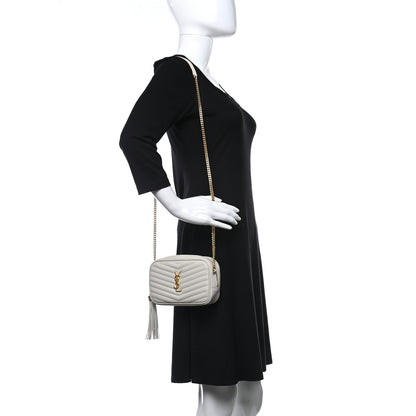 Saint Laurent Grain De Poudre Matelasse Monogram Mini Lou Camera Bag Crema Soft 2 of 8