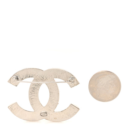 Chanel Baguette Crystal CC Brooch Silver 2 of 4