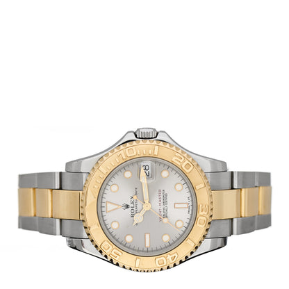 Rolex Stainless Steel 18K Yellow Gold 35mm Oyster Perpetual Date Yacht-Master Watch Silver 68623 2 of 4