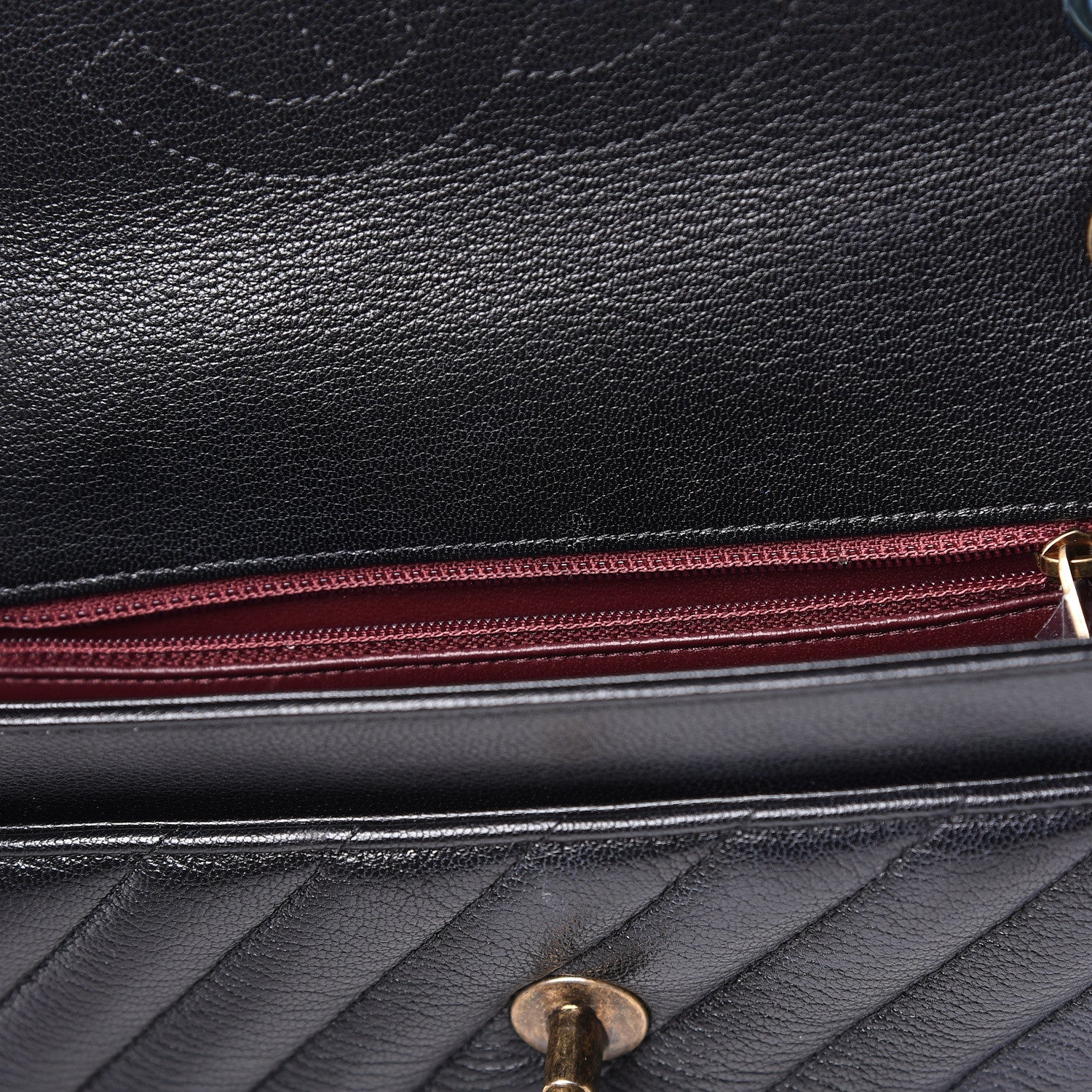 Chanel Shiny Goatskin Diagonal Quilted Small Flap Black 11 of 13