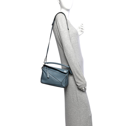 Loewe Calfskin Small Puzzle Bag Stone Blue 2 of 15