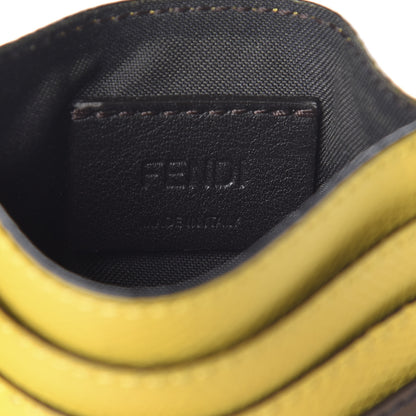 Fendi Vitello Cruise Bi-Color FF 1974 Embossed Card Holder Maya Black Sunflower 6 of 6