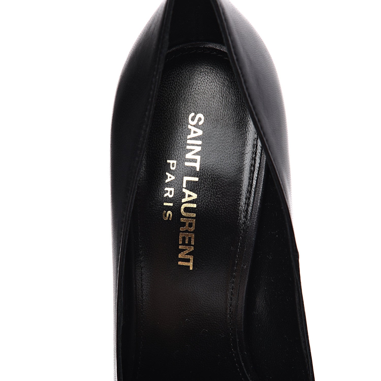 Saint Laurent Calfskin Opyum 100 Pumps 36 Black Gold 6 of 10