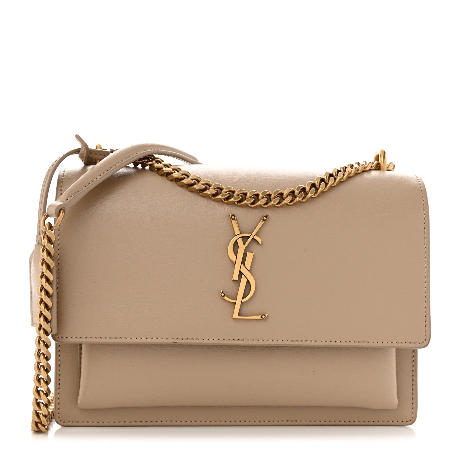 Saint Laurent Calfskin Medium Monogram Sunset Dark Beige 1 of 11