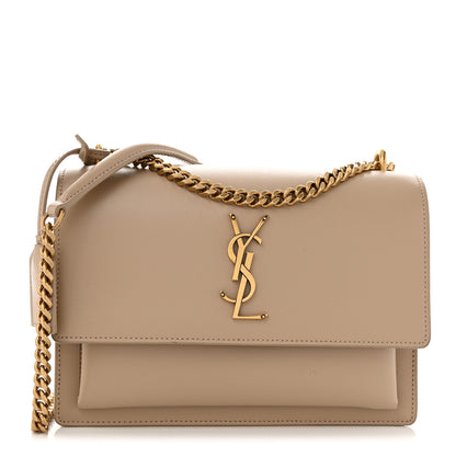 Saint Laurent Calfskin Medium Monogram Sunset Dark Beige 1 of 11
