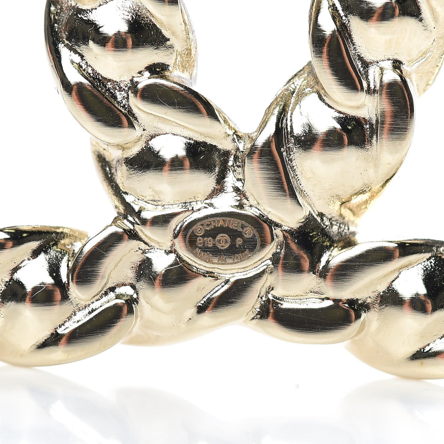 Crystal Pearls Coronation CC Brooch Gold