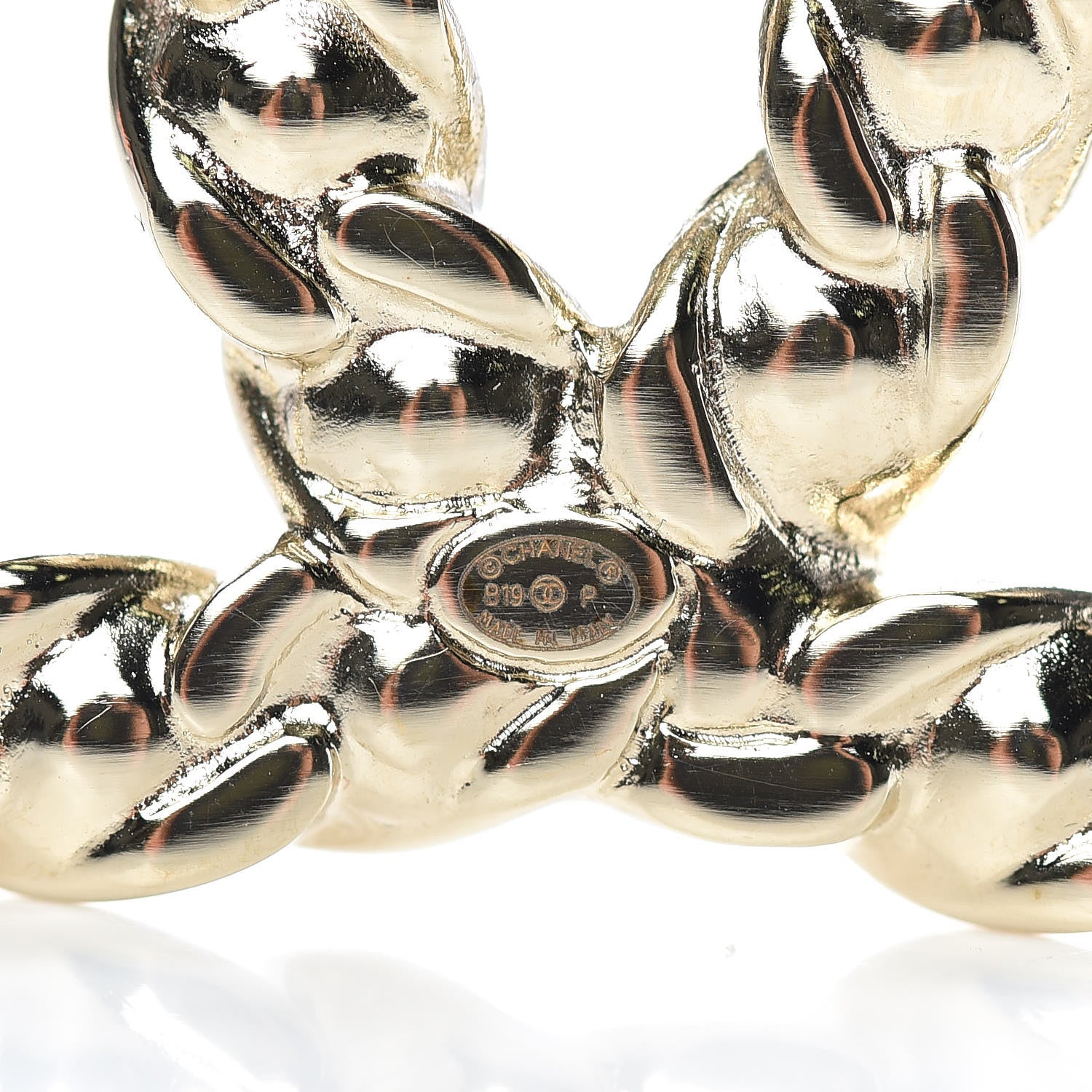 Chanel Crystal Pearls Coronation CC Brooch Gold 4 of 5
