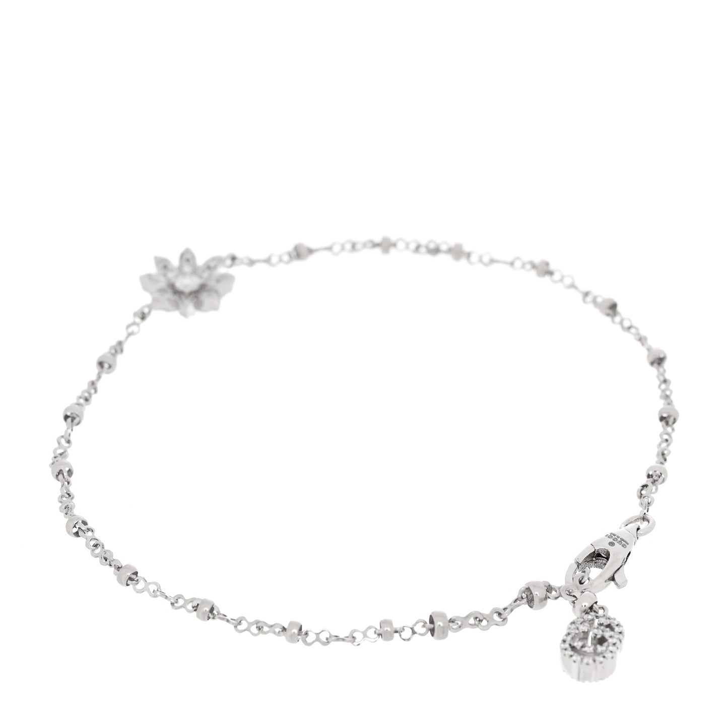 18K White Gold Diamond Flora GG Bracelet