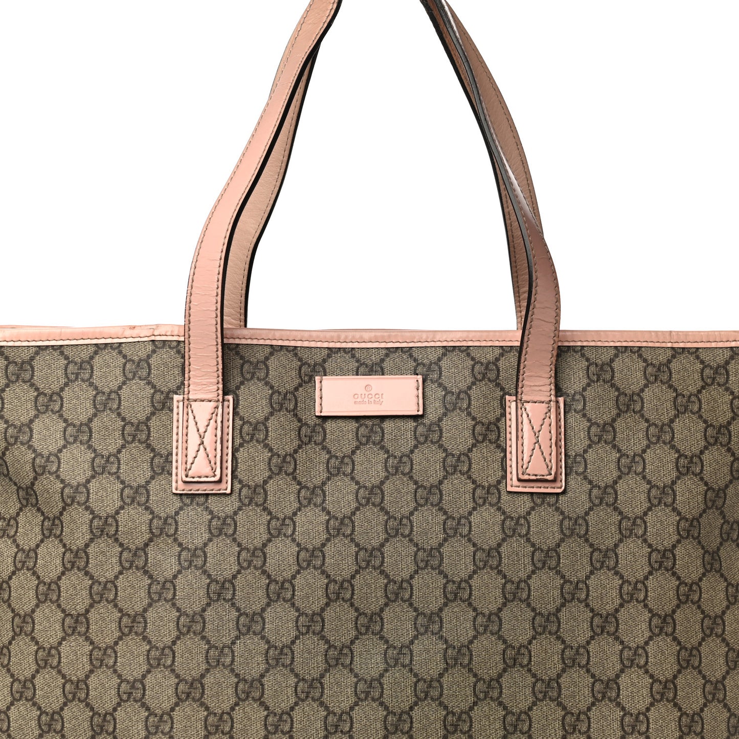 GG Supreme Monogram Medium Zippered Shopping Tote Pink