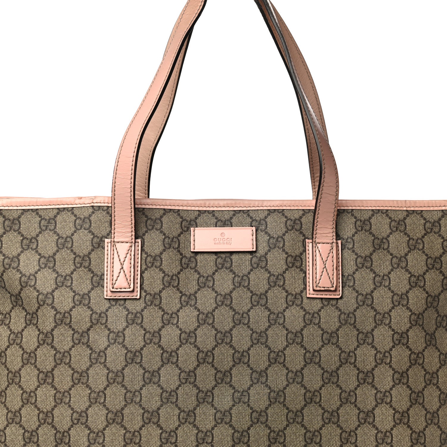 Gucci GG Supreme Monogram Medium Zippered Shopping Tote Pink 7 of 16