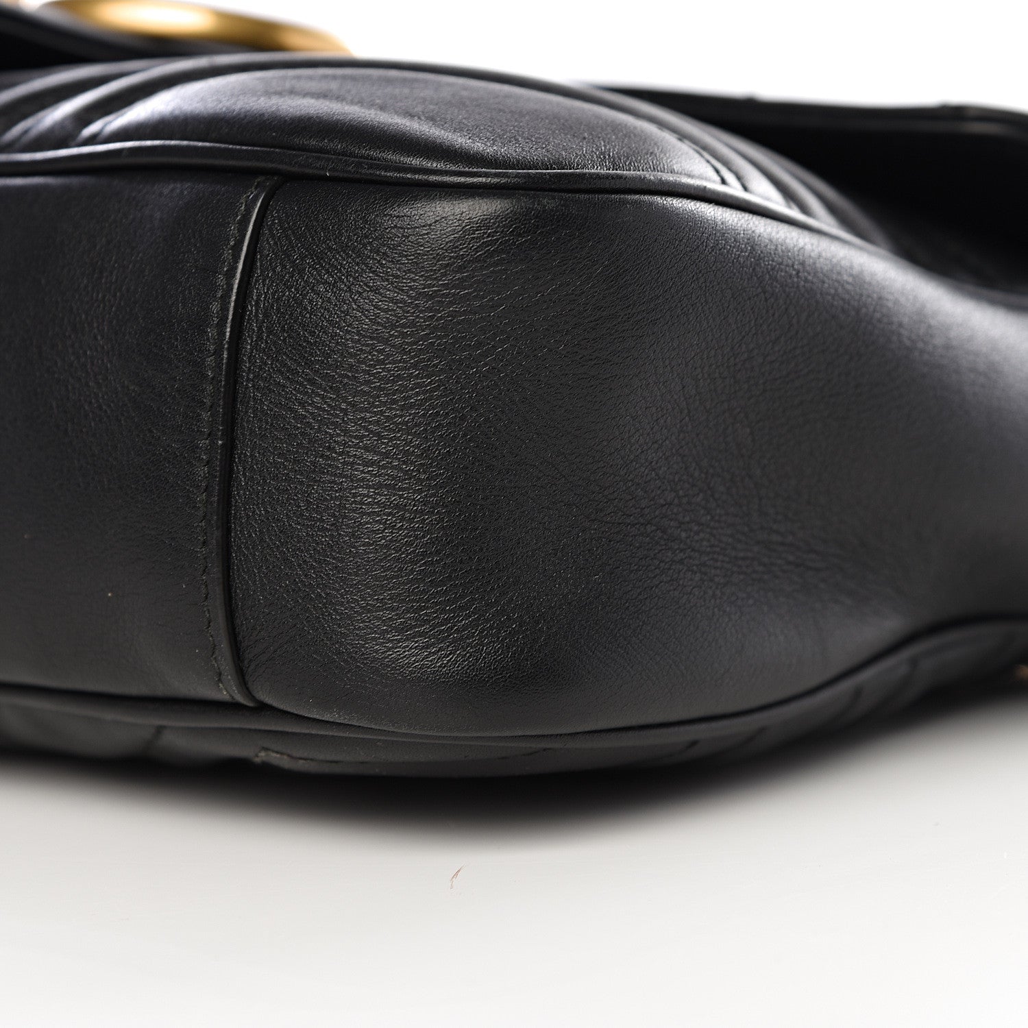 Gucci Calfskin Matelasse Medium GG Marmont Shoulder Bag Black 9 of 10