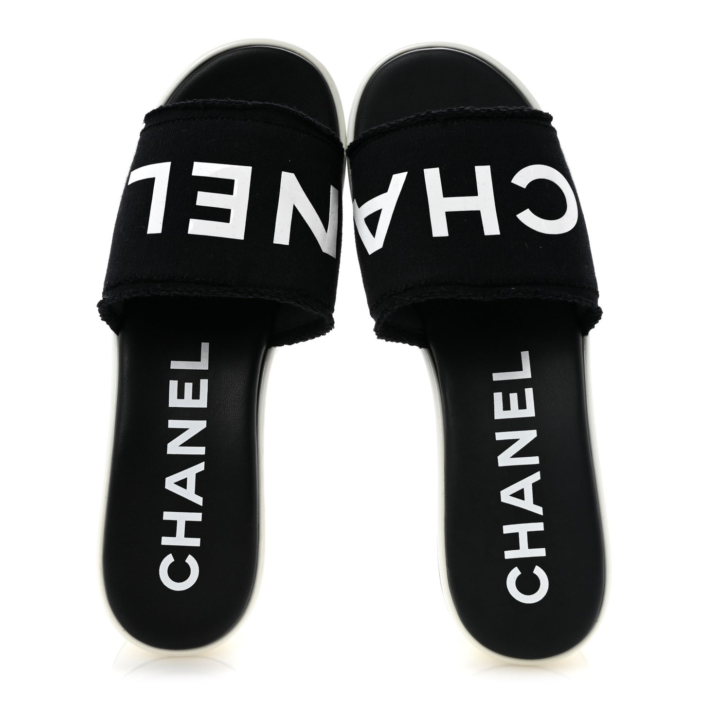 Cotton Logo Mule Sandals 41 Black White