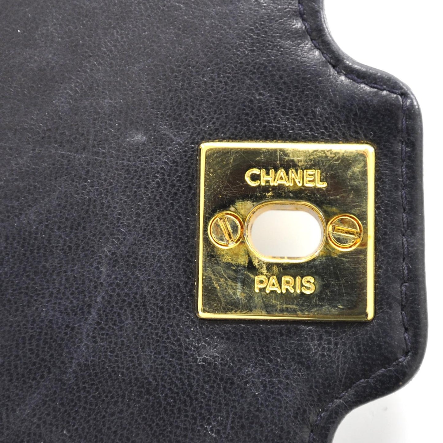 Lambskin Quilted Mini Flap Navy