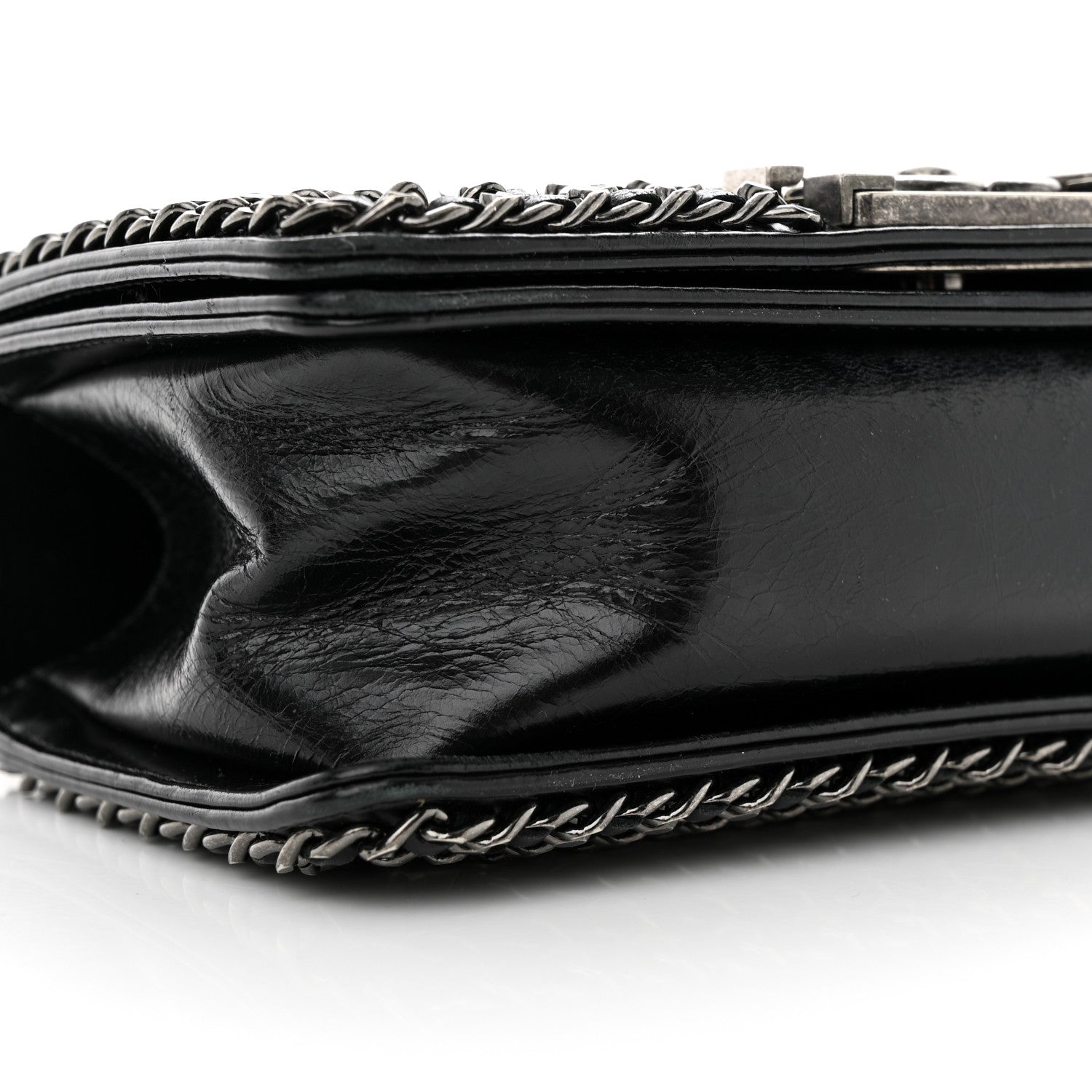 Chanel Glazed Calfskin Quilted Small Boy Chained Flap Black 9 of 10
