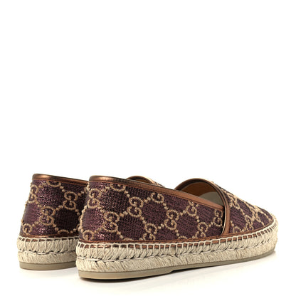 Gucci Lame Nappa GG Monogram Espadrilles 38 Brown Beige Light Bronze 4 of 14