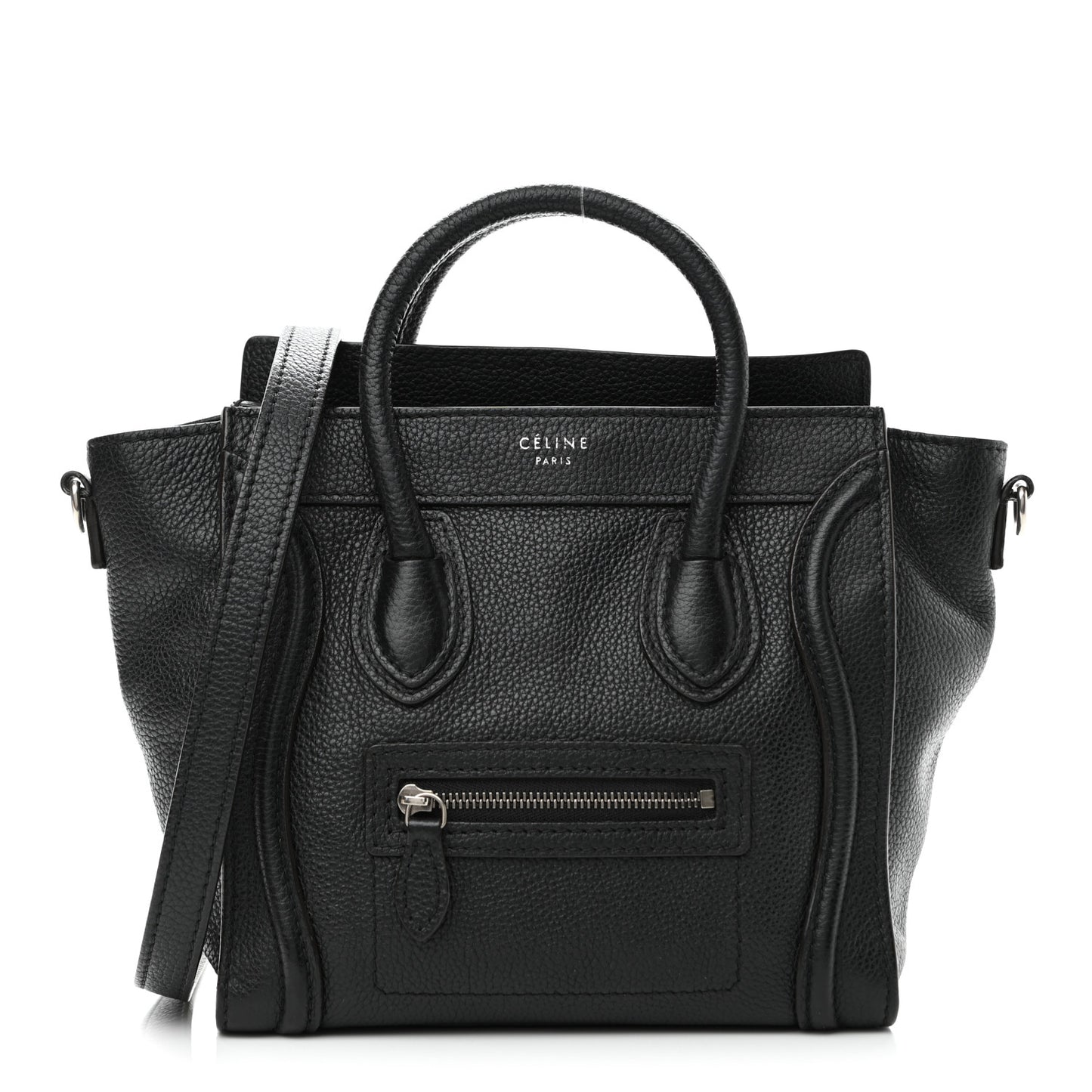 Drummed Calfskin Nano Luggage Black