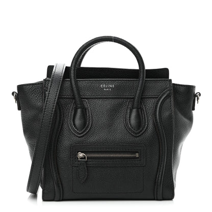 Celine Drummed Calfskin Nano Luggage Black 1 of 11