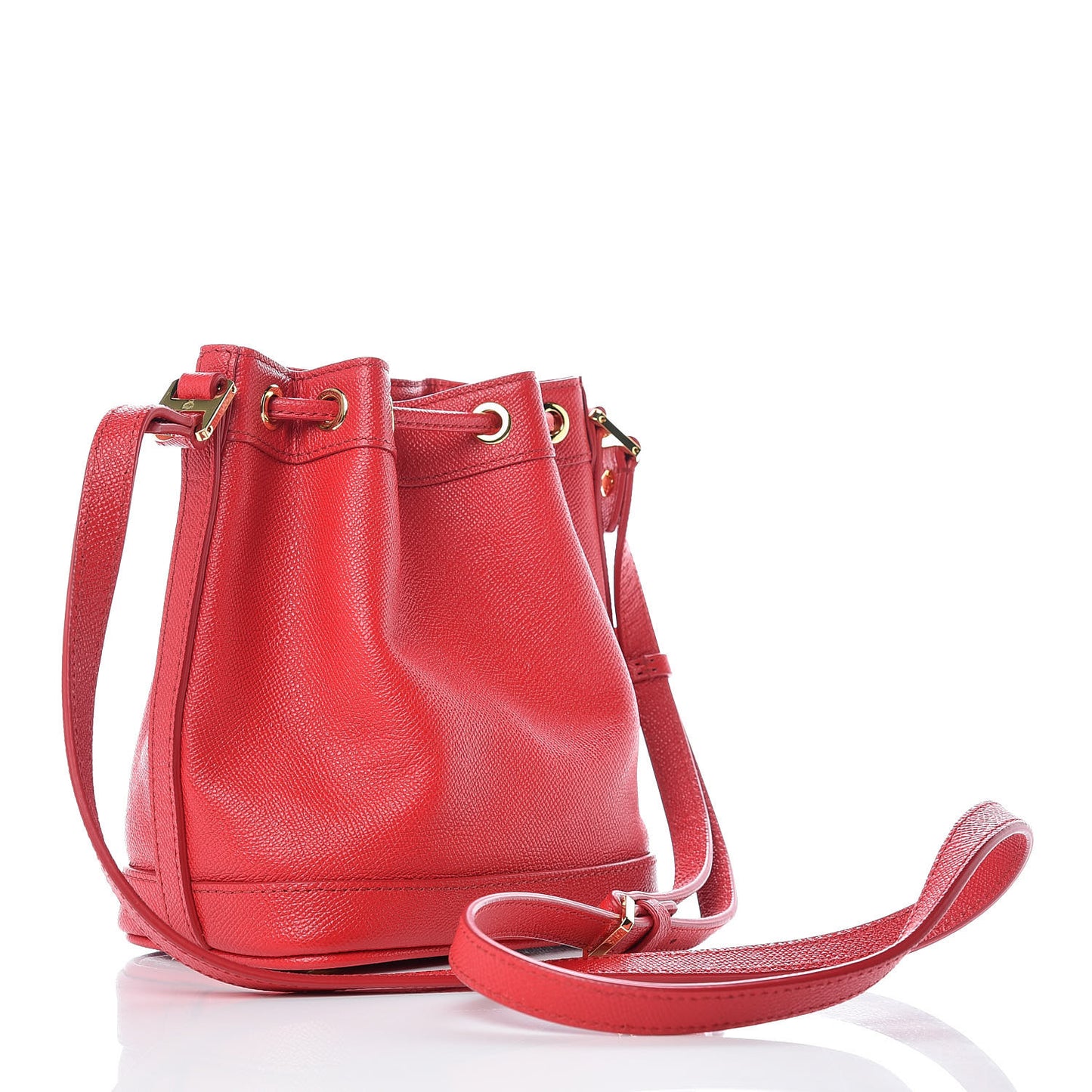 Saffiano Mini RGB Drawstring Crossbody Red