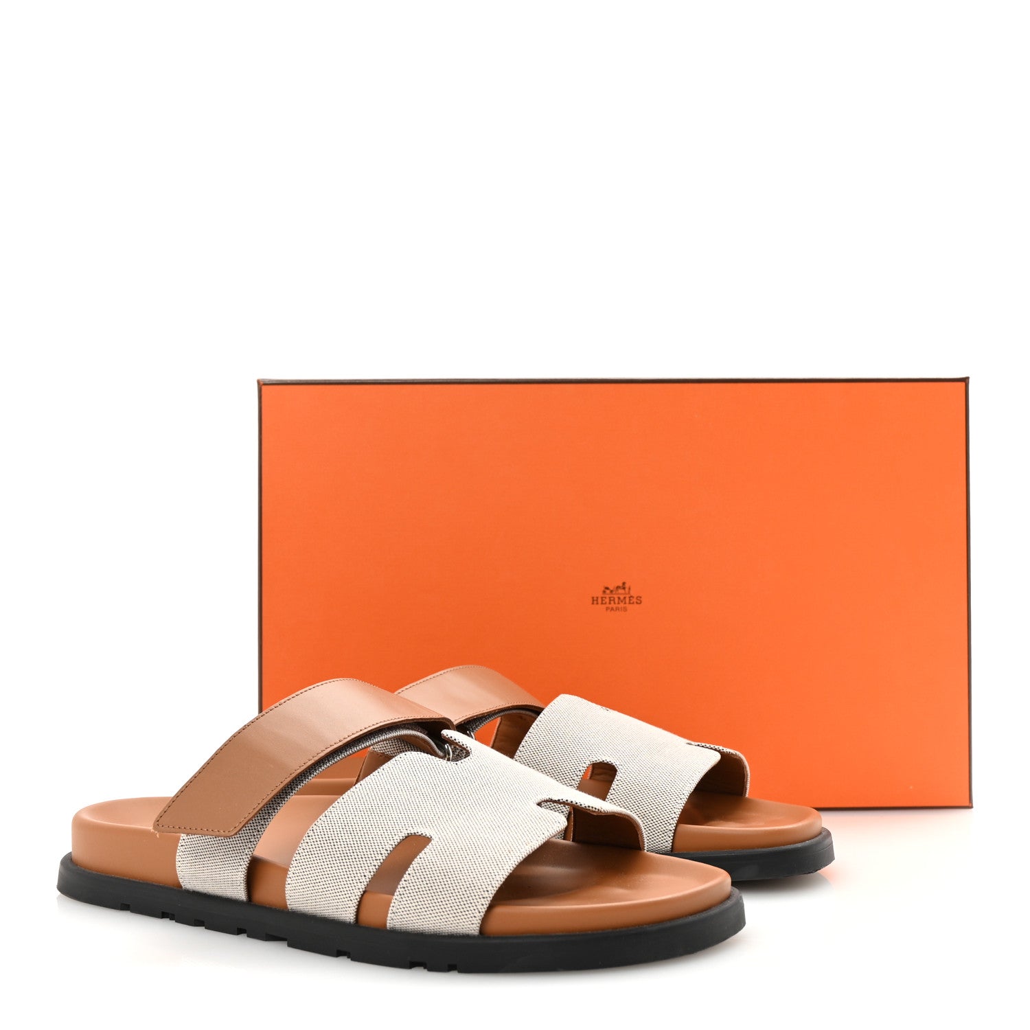 Hermes Toile De Coton Veau Lisse Mens Chypre Sandals 42 Prunoir Naturel 10 of 10